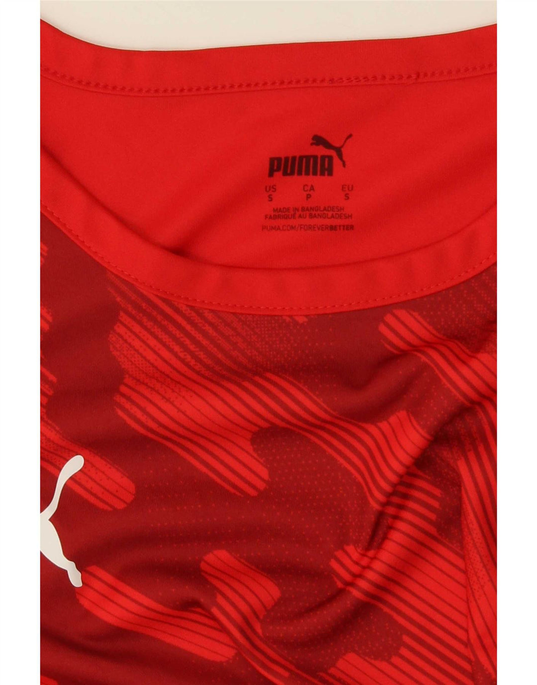 Puma Mens T-Shirt Top Pequeno Geométrico Vermelho