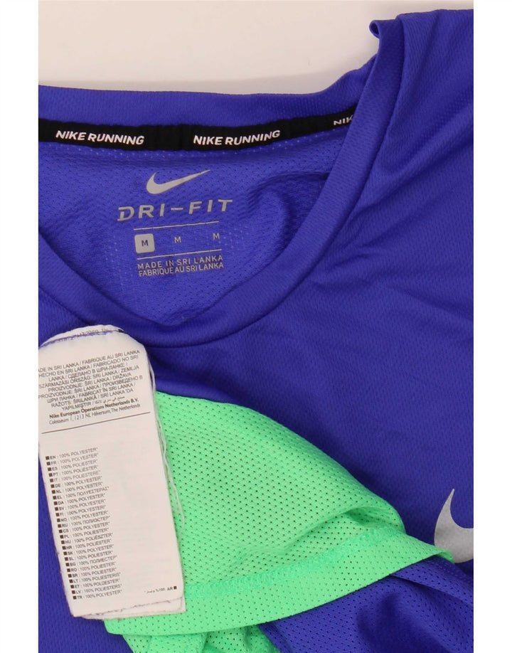 Camiseta feminina Nike Dri Fit Top UK 14 Medium Blue Colourblock Poliéster