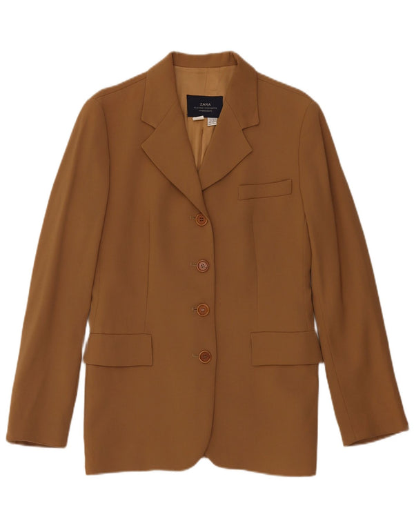 Jaqueta blazer feminina Zara com 4 botões EU 40 lã marrom médio