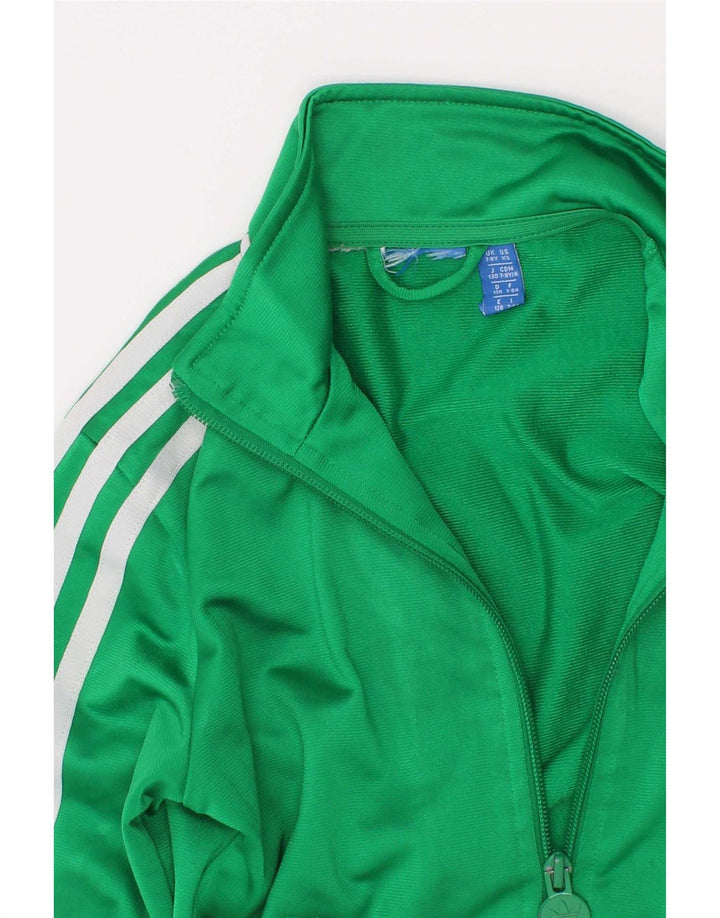 Casaco de treino gráfico Adidas Boys 7-8 anos verde poliéster