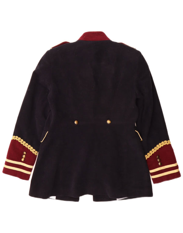 Jaqueta blazer militar feminina Zara Reino Unido 14 bloco colorido azul marinho médio