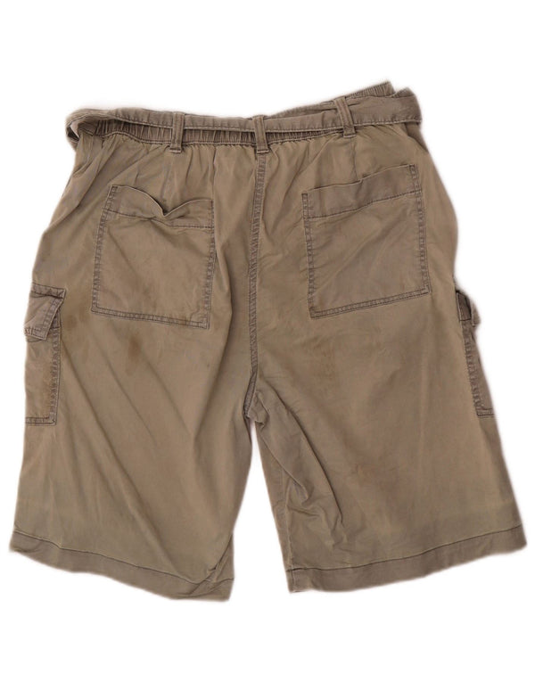 Shorts cargo feminino Marks & Spencer UK 12 médio W30 cáqui Lyocell