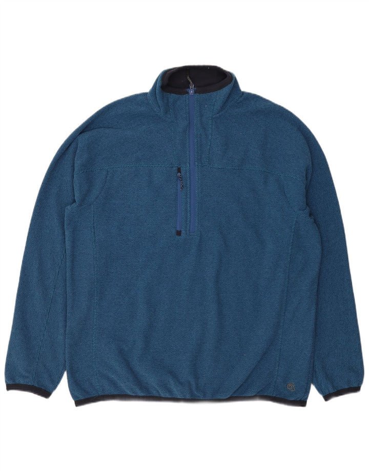 Suéter de lã masculino CRAGHOPPERS com zíper e gola XL azul poliéster