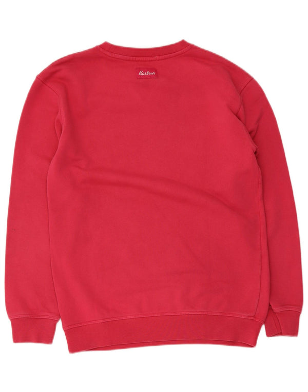 Suéter gráfico feminino Barbour 12-13 anos XL algodão rosa