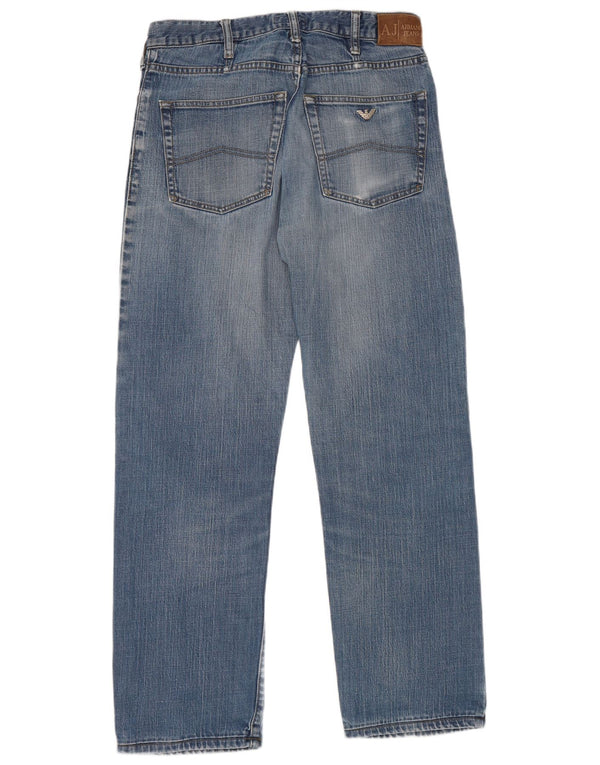 Calça jeans reta masculina Armani W32 L31 algodão azul
