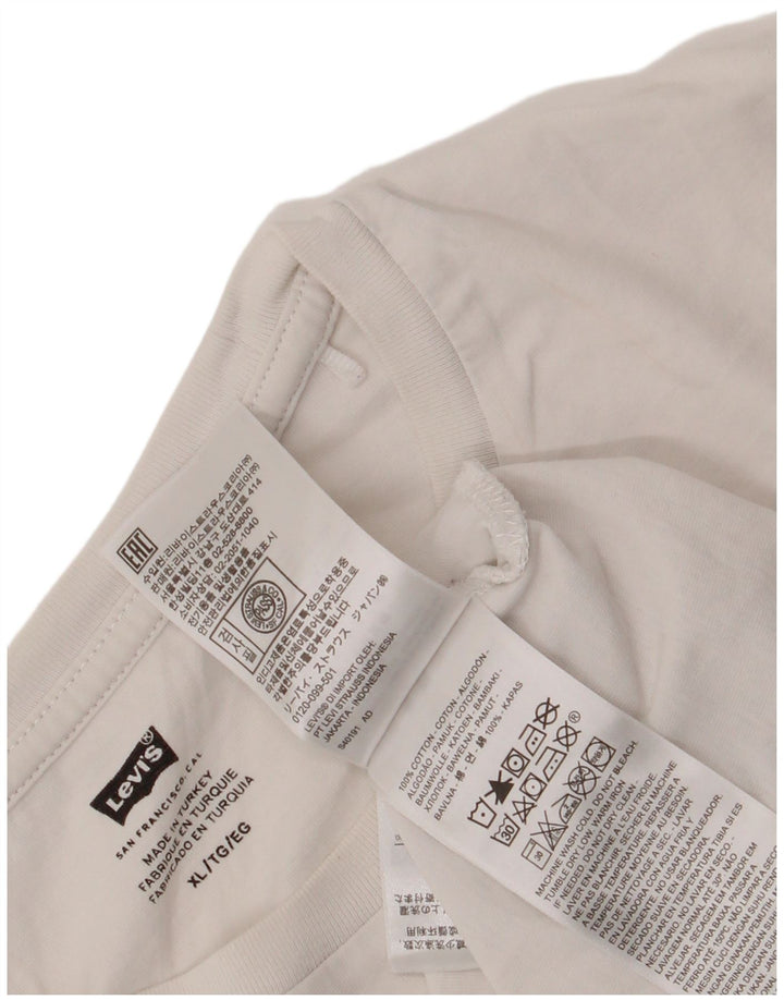 Camiseta gráfica masculina Levi's Top XL algodão branco