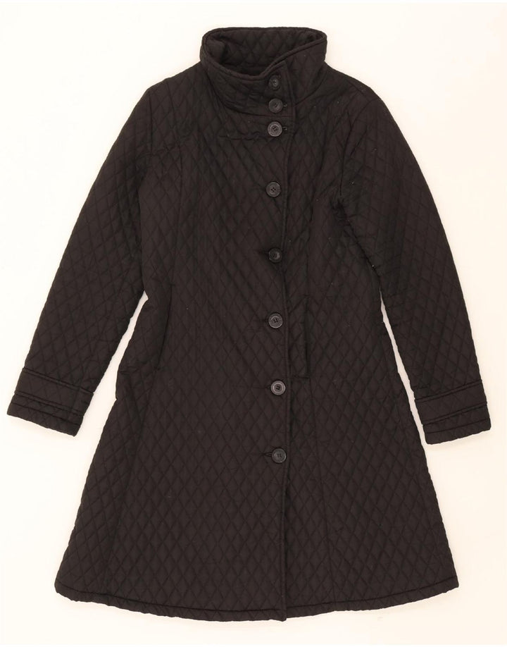 DESIGUAL Womens Quilted Overcoat EU 42 Large Black Polyester Vintage Desigual and Second-Hand Desigual from Messina Hembry 
