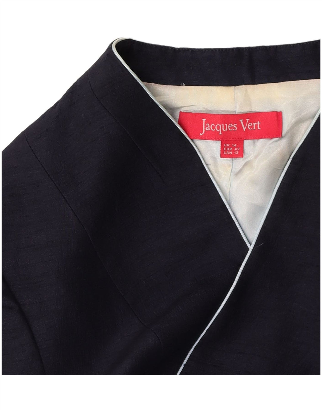 Jaqueta Bolero feminina JACQUES VERT manga 3/4 Reino Unido 14 grande azul marinho