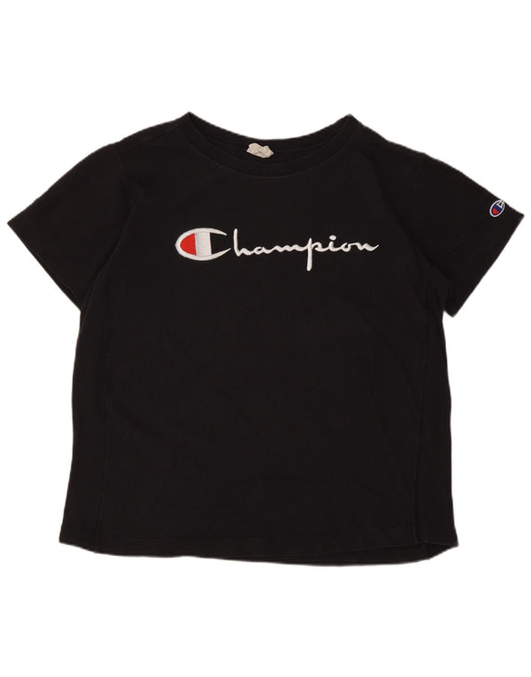 Camiseta feminina estampada Champion UK 10 pequena preta
