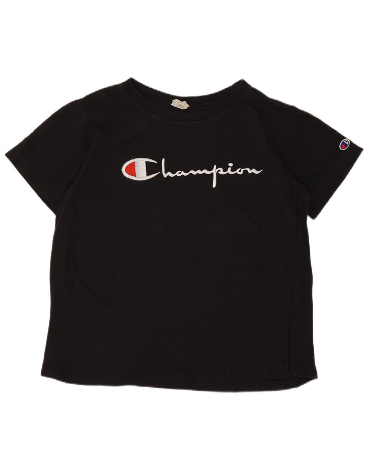 Camiseta feminina estampada Champion UK 10 pequena preta