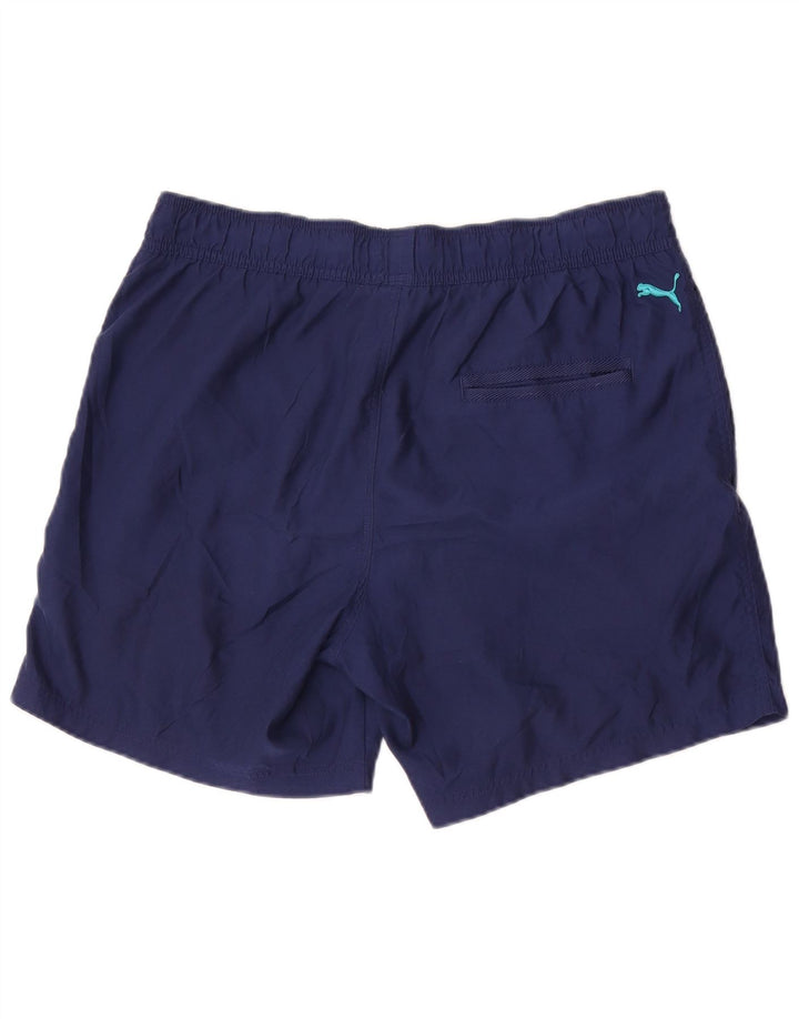 Shorts esportivos masculinos Puma Graphic grandes poliéster azul marinho