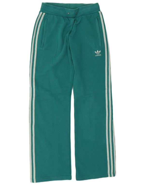 Calça de treino feminina Adidas UK 12 algodão verde médio