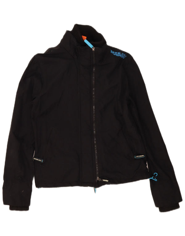 Jaqueta corta-vento feminina Superdry The Windcheater UK 16 grande nylon preto