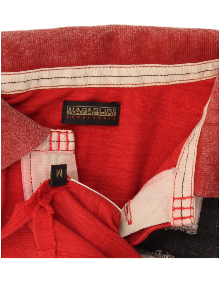 Camisa polo masculina Napapijri de algodão vermelho médio