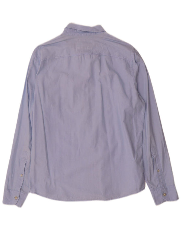 Camisa masculina Hollister grande algodão azul