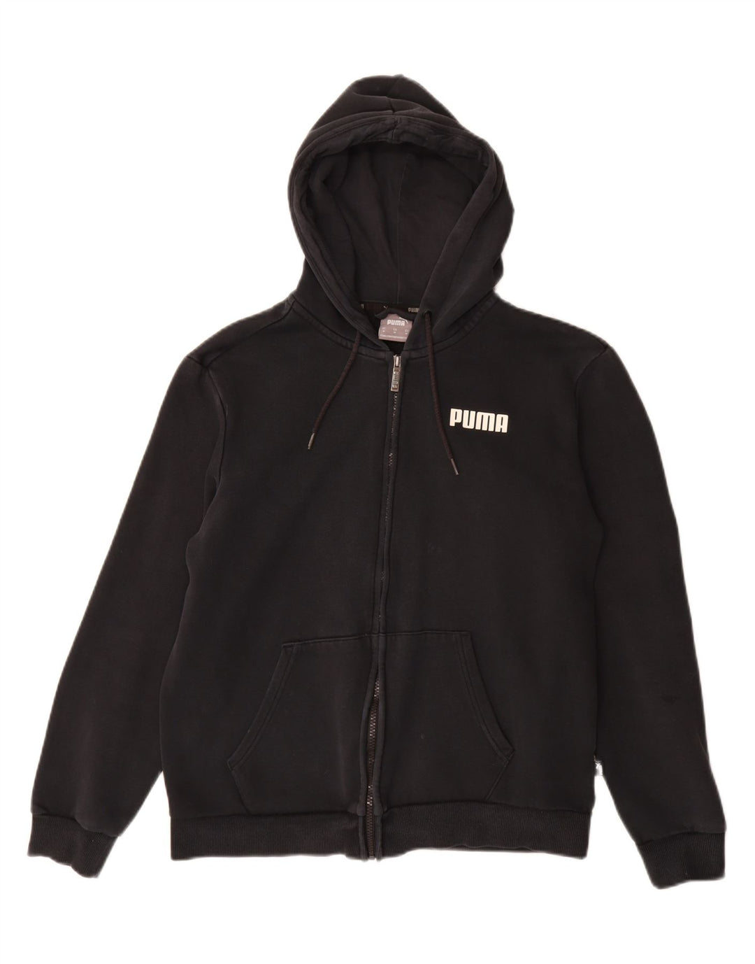 Suéter Puma feminino com capuz e zíper UK 14 médio preto