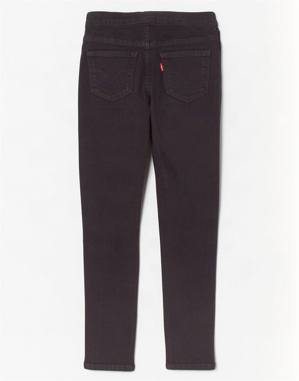 Jeans skinny Levi's para meninas pull-on Jegging 7-8 anos W22 L22 algodão preto