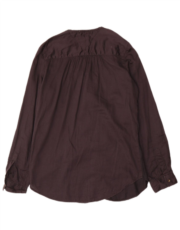 Camisa oversized feminina Tommy Hilfiger Reino Unido 10 pequeno algodão preto