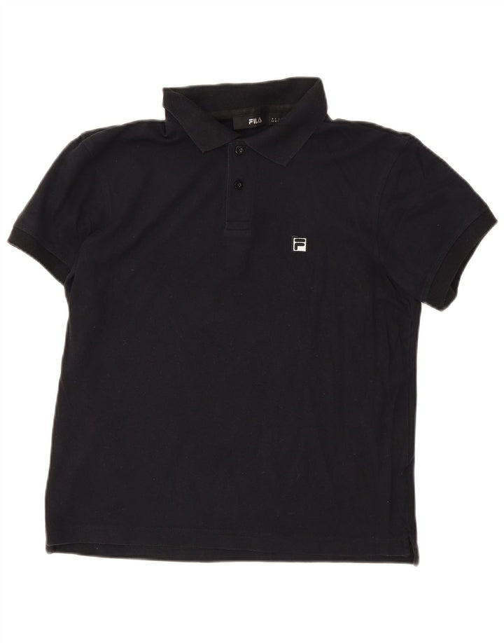Camisa polo masculina Fila médio algodão preto