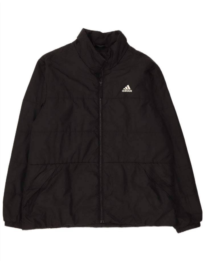 Jaqueta acolchoada masculina Adidas UK 42 XL poliéster preto