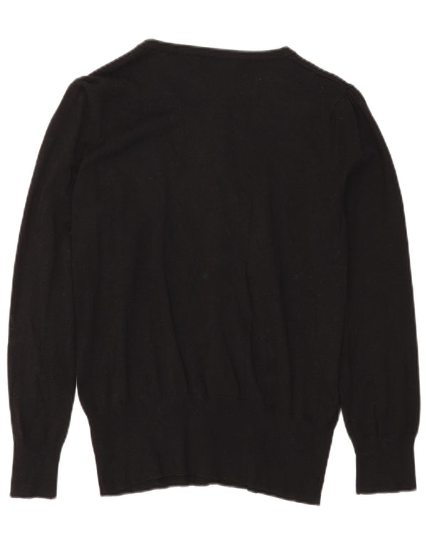 Suéter cardigã feminino Marks & Spencer Reino Unido 16 grande viscose preta