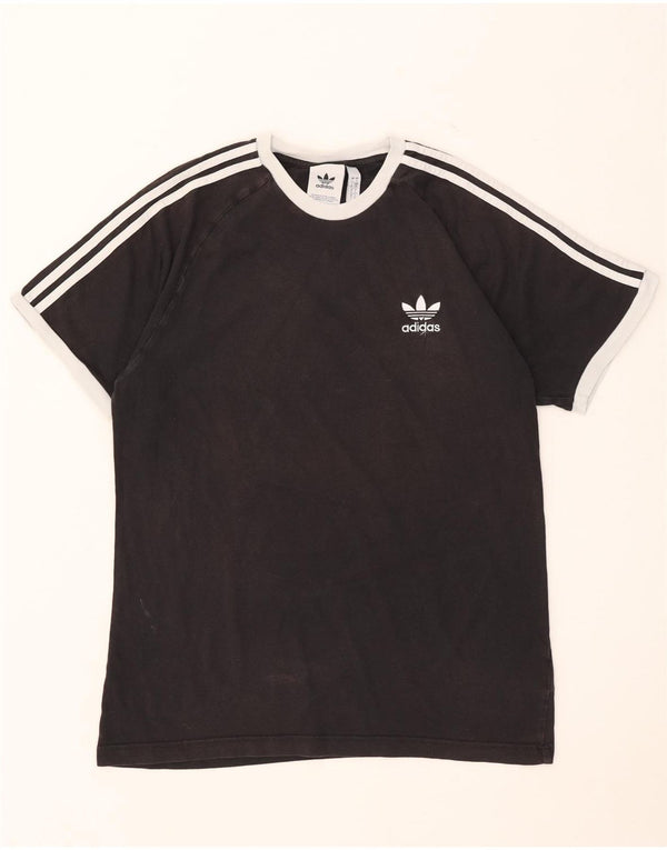 Adidas Mens Camiseta Top Grande Algodão Preto
