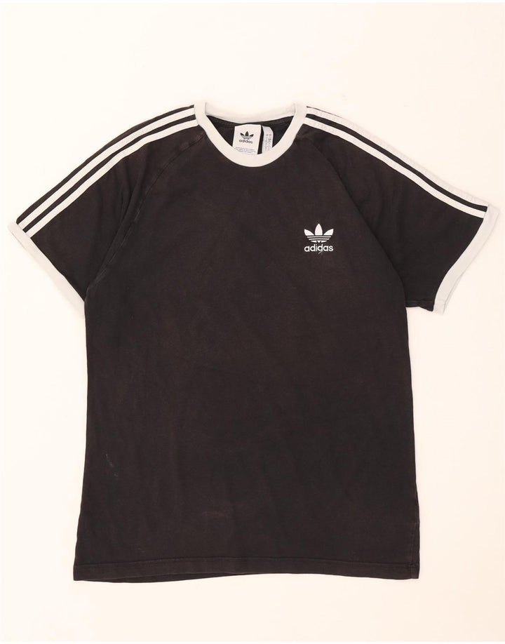 Adidas Mens Camiseta Top Grande Algodão Preto