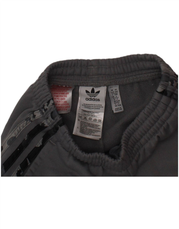 ADIDAS Meninos Calças de Treino Joggers 5-6 Anos Cinza Camuflagem Algodão