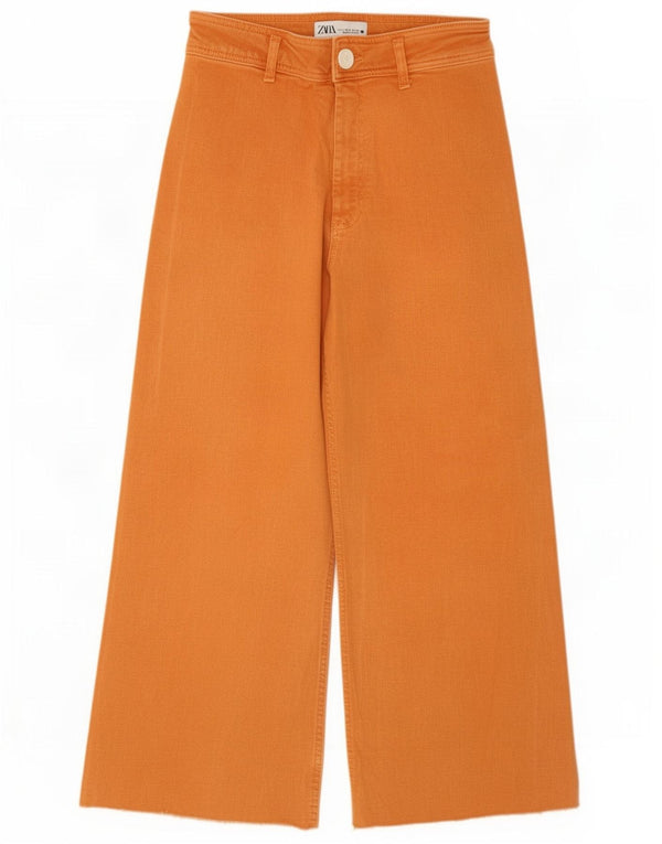 Zara Jeans feminino The Marine Crop Straight EU 40 Médio W30 L25 Laranja
