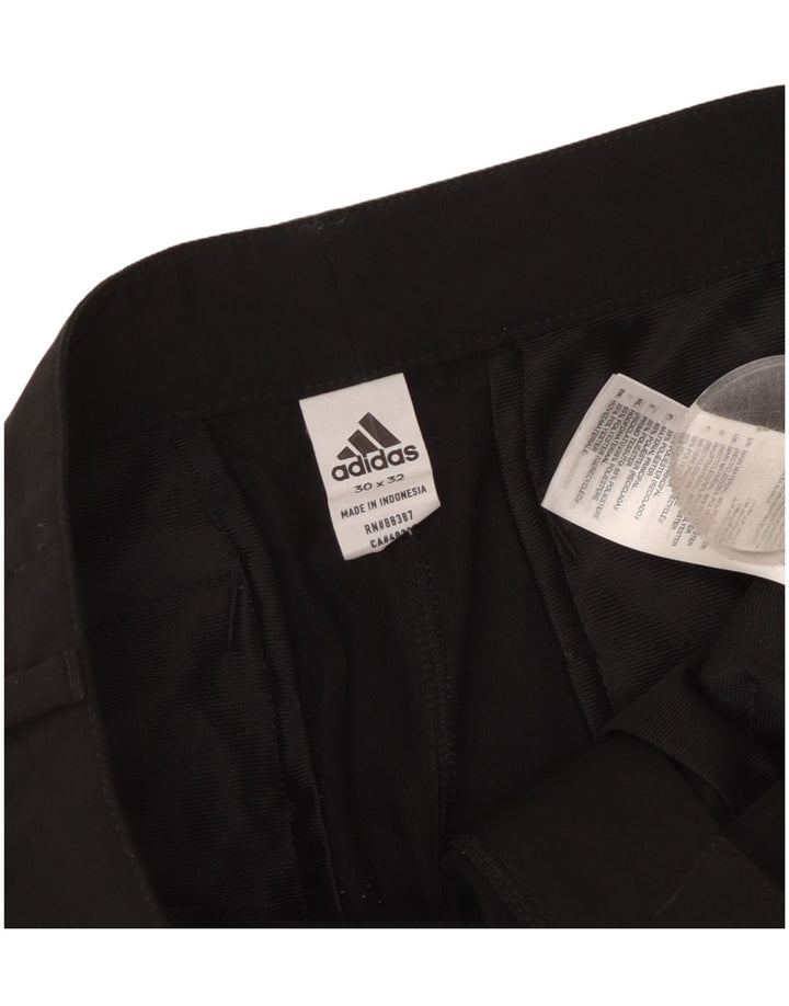 Adidas Mens Slim Chino Calças W30 L32 Poliéster Preto
