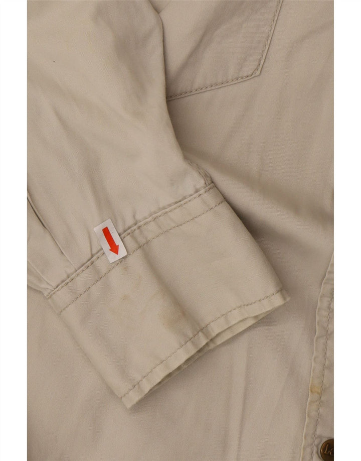 Camisa masculina LEE grande bege algodão ocidental