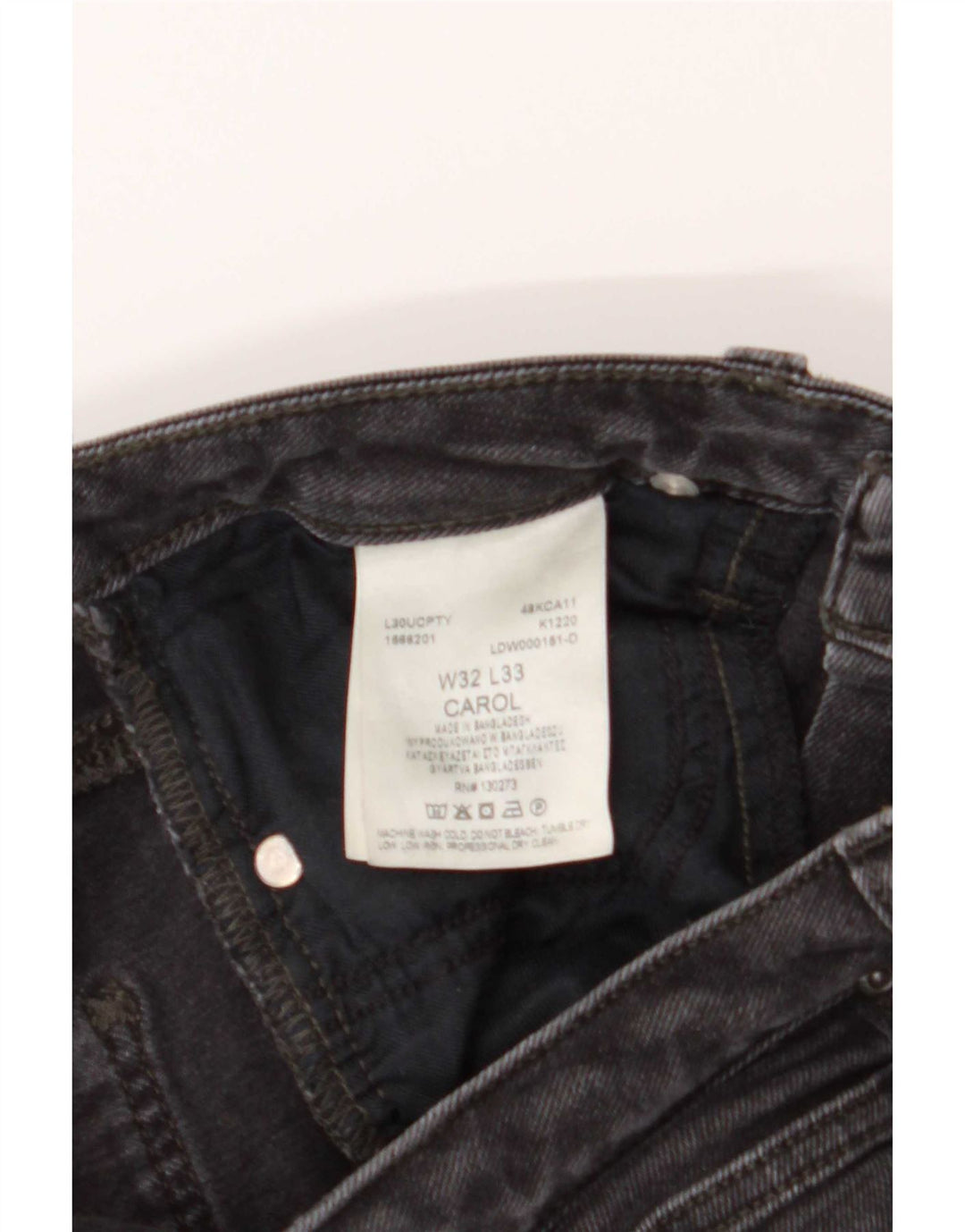 Lee Womens Carol Straight Jeans W32 L26 Algodão Cinza