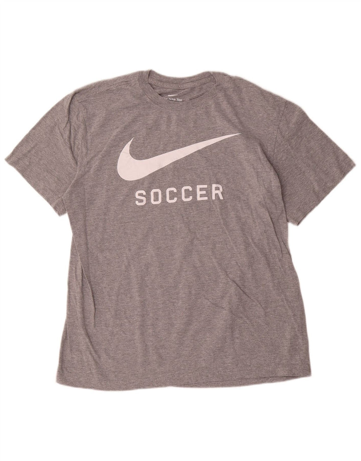 Camiseta gráfica masculina Nike grande algodão cinza
