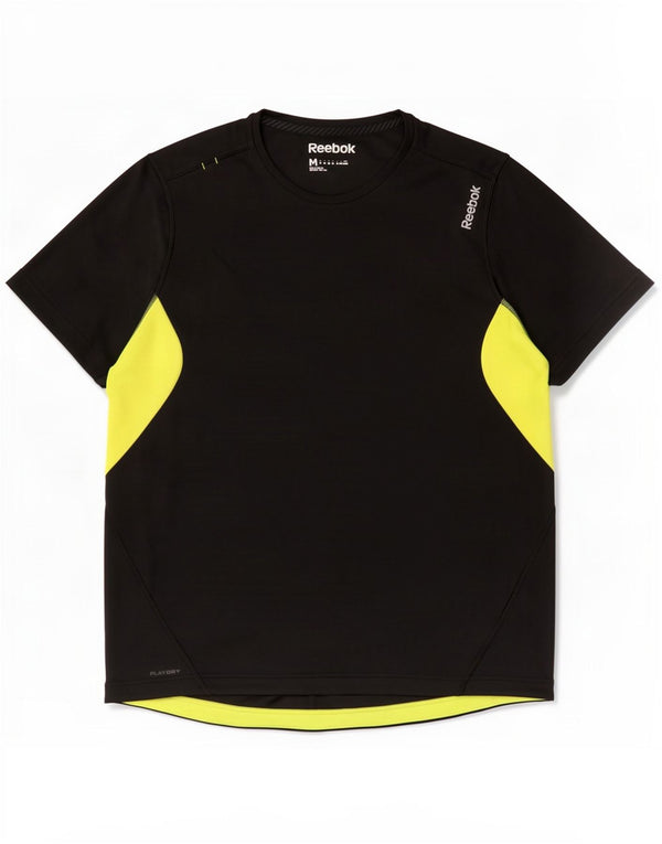 Camiseta masculina Reebok Top médio preto colorblock poliéster
