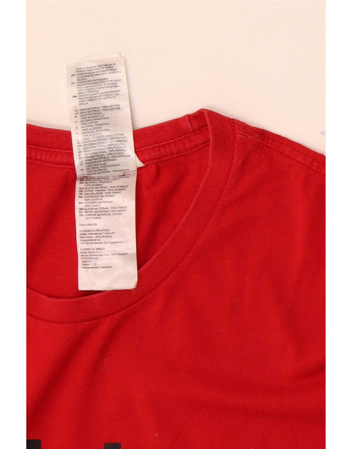 Adidas Mens Graphic T-Shirt Top Médio Algodão Vermelho