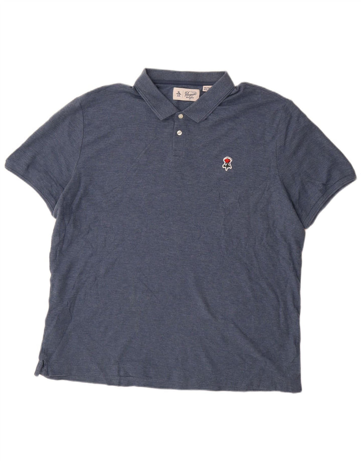 Camisa polo masculina Penguin 2XL algodão azul