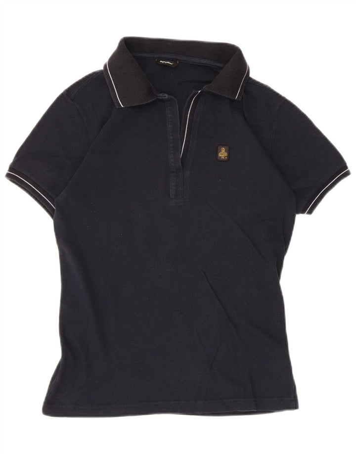 Camisa polo feminina Refrigiwear UK 14 grande azul marinho