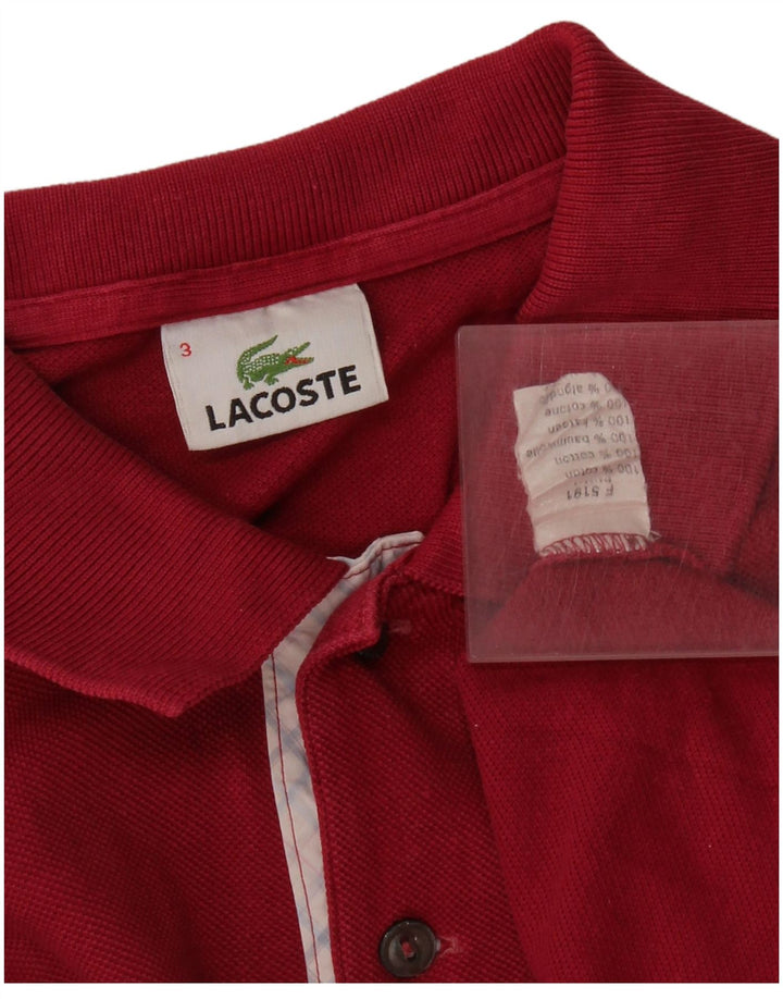 Camisa polo masculina LACOSTE tamanho 3 pequeno algodão rosa