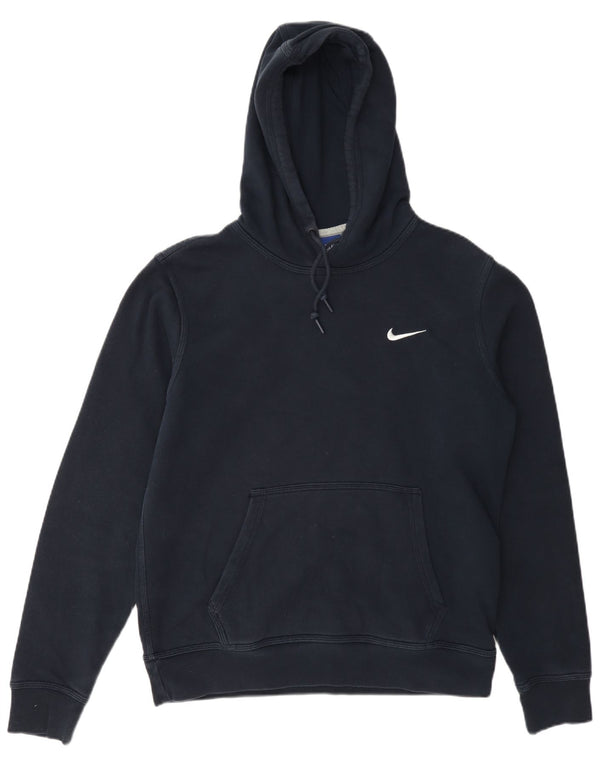 Nike Womens Hoodie Jumper UK 14 Médio Azul Marinho Algodão