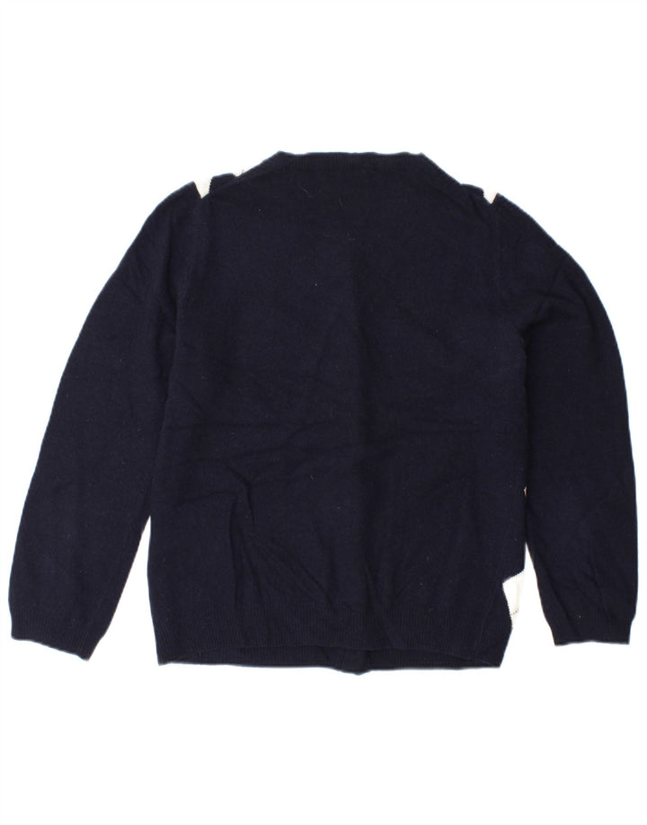 Suéter cardigã masculino J. CREW Reino Unido 6 XS Azul marinho Argyle/Diamante