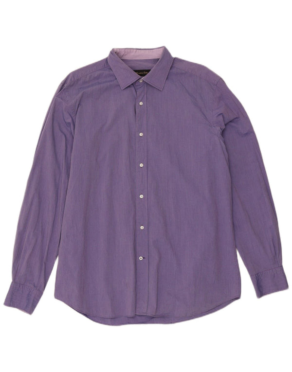 Camisa masculina Slim Fit Massimo Dutti XL roxo guingão