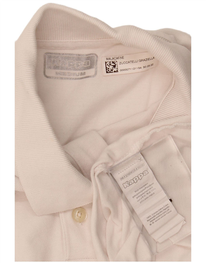 Camisa polo masculina KAPPA de algodão branco médio