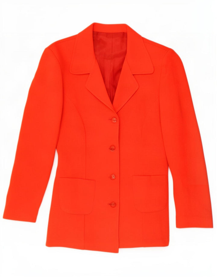 Jaqueta blazer feminina vintage de 4 botões Reino Unido 12 vermelho médio