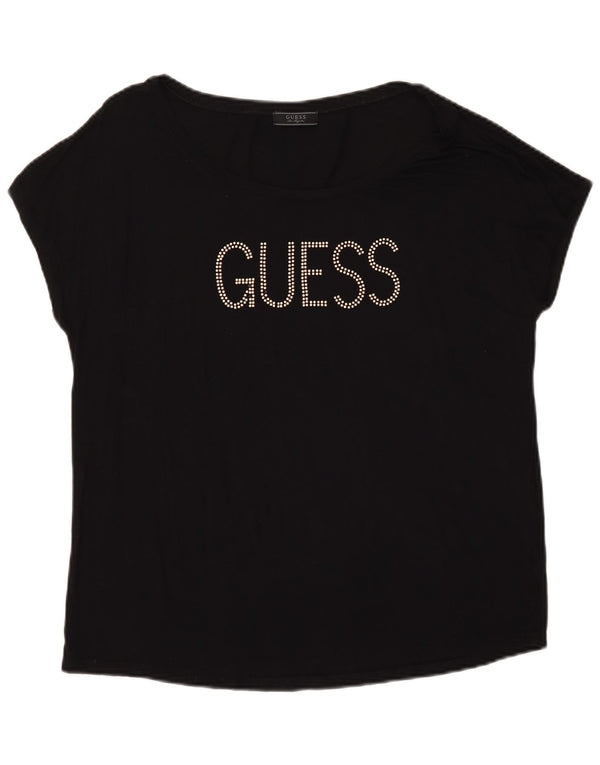 Camiseta feminina Guess com estampa gráfica UK 20 2XL preta