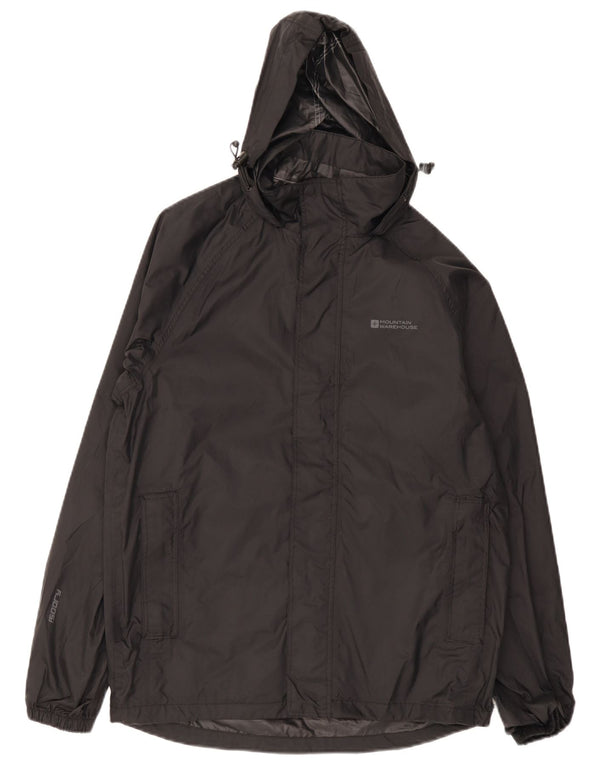 Jaqueta de chuva masculina com capuz Mountain Warehouse Reino Unido 34 XS preto nylon esportivo