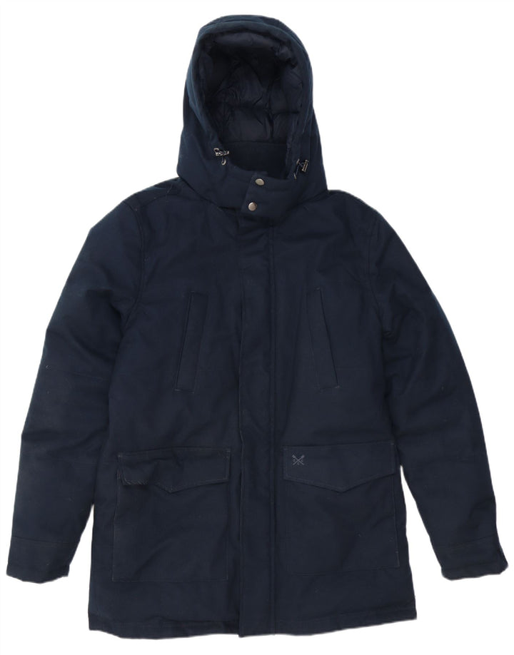 Jaqueta acolchoada com capuz masculina da roupa da tripulação Poliéster azul marinho pequeno Reino Unido 36