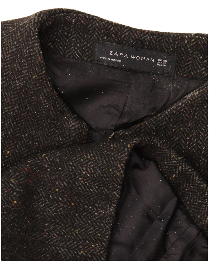 Sobretudo feminino Zara Loose Fit UK 6 XS cinza espinha de peixe