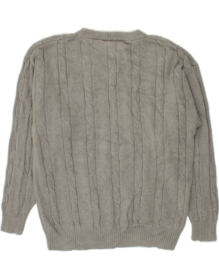 IZOD Mens Crew Neck Jumper Sweater Medium Grey Cotton Vintage Izod and Second-Hand Izod from Messina Hembry 