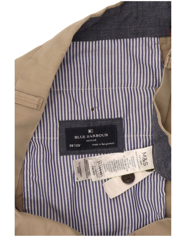 Calça masculina MARKS & SPENCER Blue Harbor Straight Suit W38 L29 bege