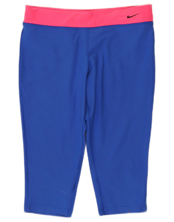 Leggings Nike Dri Fit Capri para meninas 13-14 anos XL azul colorblock poliéster